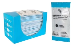 CUBREBOCA TRICAPA AZUL C/50