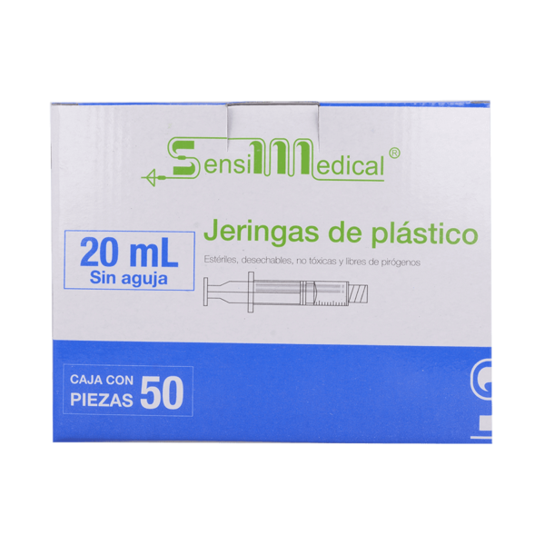 JERINGA DE PLASTICO SIN AGUJA 20ML C/50PZS