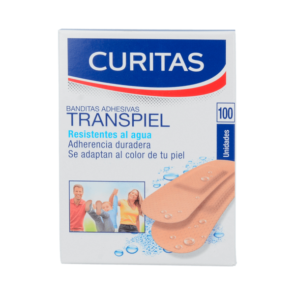 CURITAS BANDITAS ADHESIVAS TRANSPIEL CAJA C/100PZAS