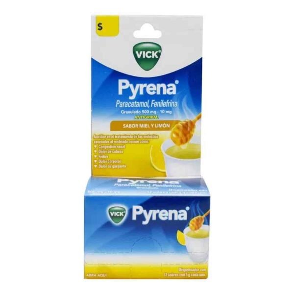VICK PYRENA MIEL-L GRANU 500MG 10MG  C/12SOB