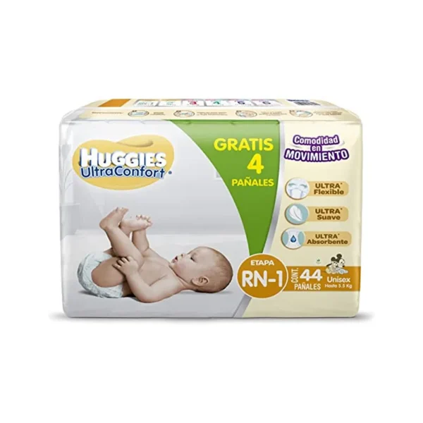 HUGGIES PAÑAL ULTRA CONFORT E1 RN C/44