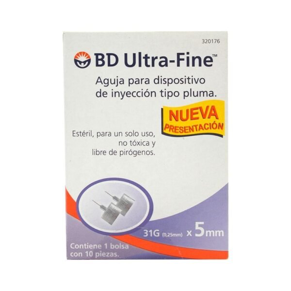 BD ULTRA FINE AGUJA PARA DISPOSITIVO 5MM C/10