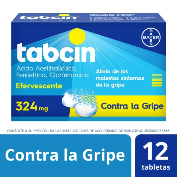 TABCIN TAB EFERV 324MG 8MG 2MG C/12