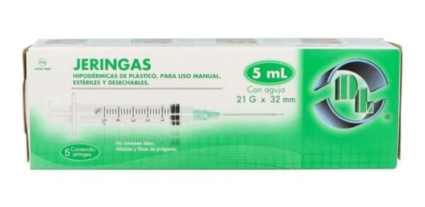 BD JERINGA 5ML VERDE 21G/32ML C/5