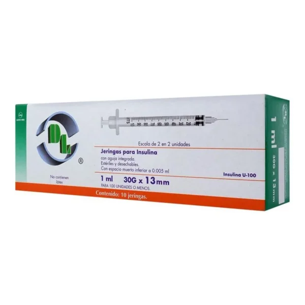 DL JERINGAS PARA INSULINA 30GX13MM C/10 DE 1ML