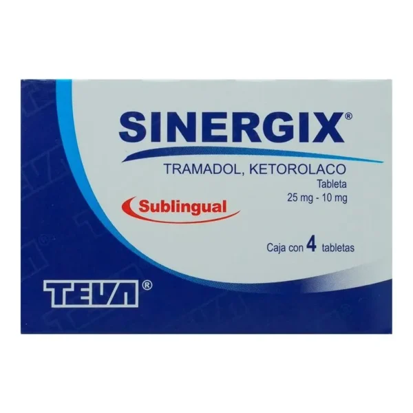 SINERGIX TAB SUBL 25MG 10MG C/4