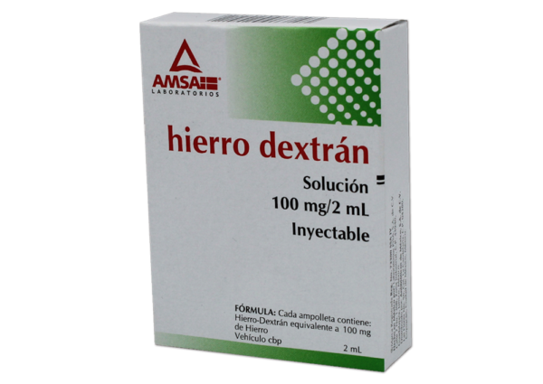 HIERRO DEXTRAN SOL INY 100MG/2ML C/3 AMP