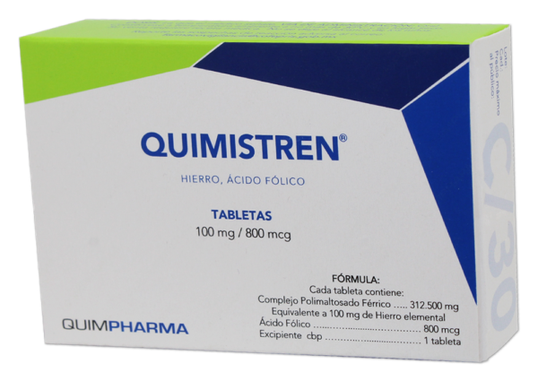 QUIMISTREN (HIERRO/ACIDO FOLICO) 30TABS