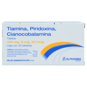 TIAMINA PIRIDOXINA CIANOCOBALAMINA TAB 100MG 50MG 5MG C/30