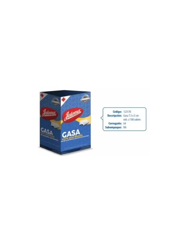 GASA ESTERILIZADA 7.5x5CM CAJA C/100 SOBRES